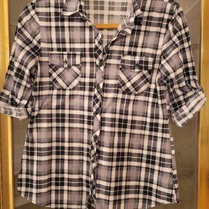 Small Eden&Olive half sleeve flannel black and white
